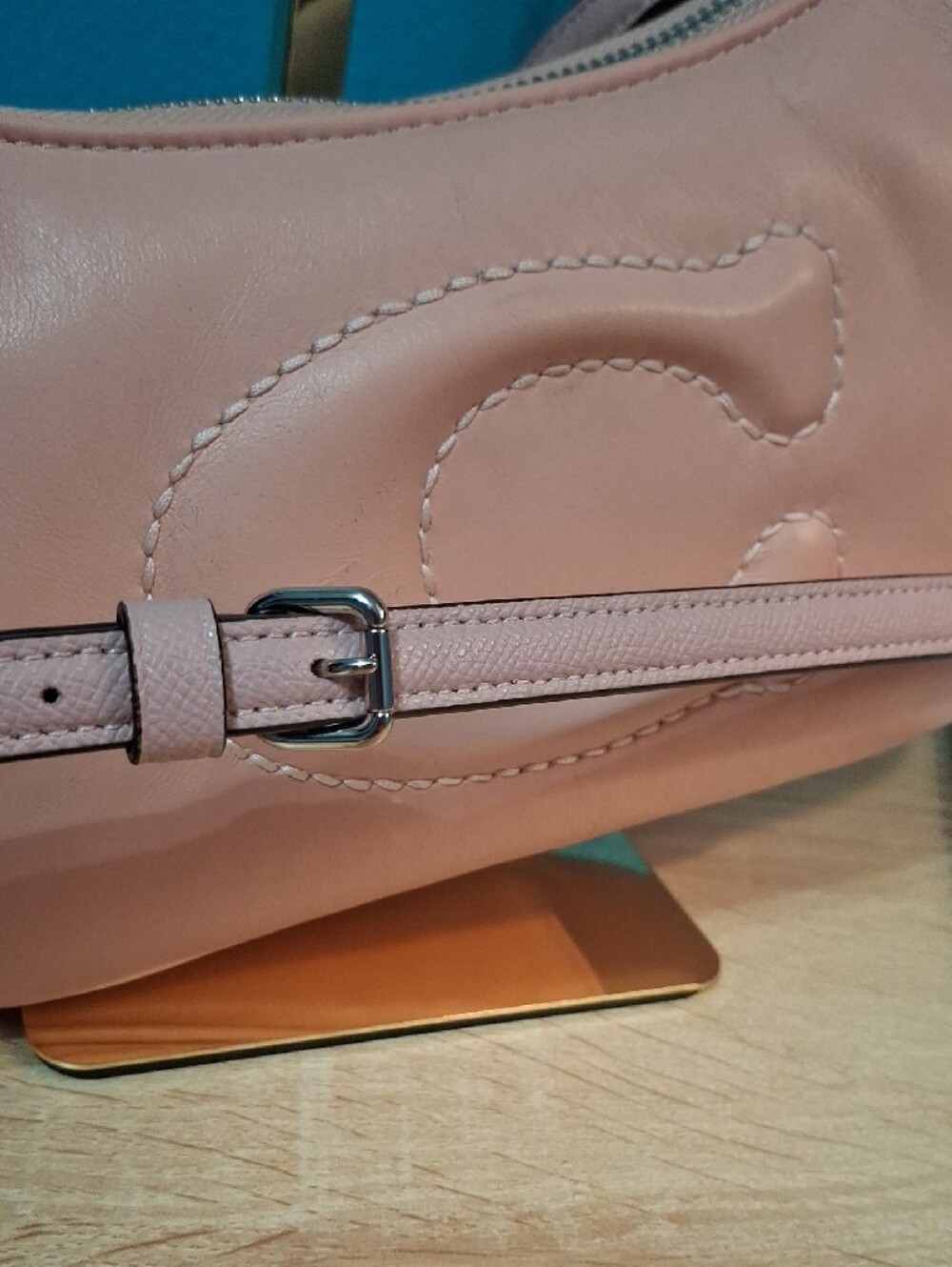 Coach TERI Blush Leather Quilted Signature C Shoulder Bag STYLE CJ608 - Picture 13 of 15